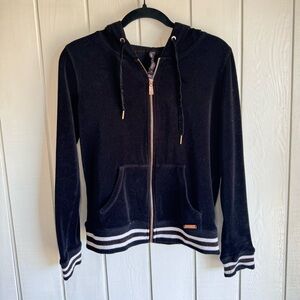 Betsy Johnson Velour Black Full Zip Jacket
